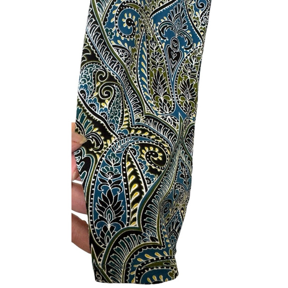 J Jill Wearever Collection Sz M Petite Paisley Tunic Top Long Sleeve Blue Multi - Picture 3 of 7